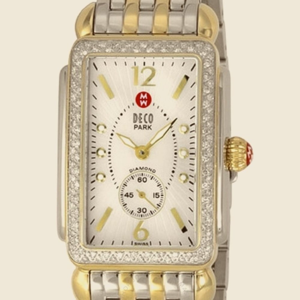 Pre-owned Michele Deco Park Diamond Ladies Watch